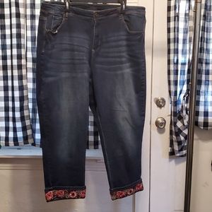 Terra & Sky denim capris